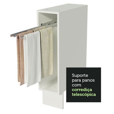 Balcão Porta Pano 20X60cm Madesa Glamy, Lux e Stella Branco