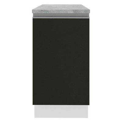 Balcão Glamy 40cm 1 Porta Branco Preto