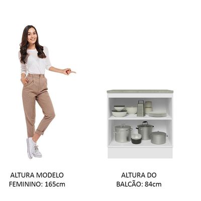 Balcão Madesa 70 Cm 2 Portas - Veludo Com Tampo Veludo