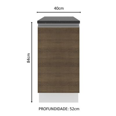 Balcão Acordes Glamy 100% MDF 40cm 1 Porta Rustic Madesa
