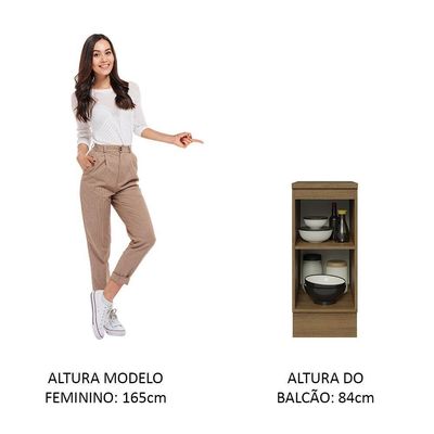 Balcão 35Cm 1PTA Rustic/Branco Veludo Lux Madesa Rustic