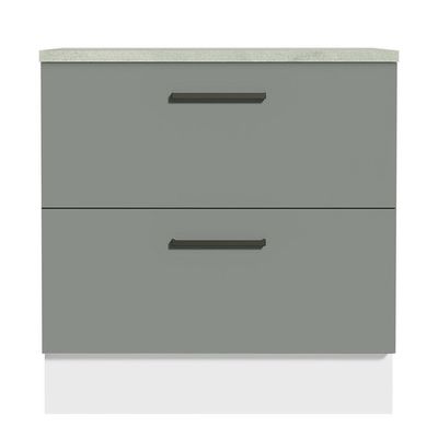 Balcão 80Cm 2GVT Branco/Cinza Agata Madesa Branco/Cinza