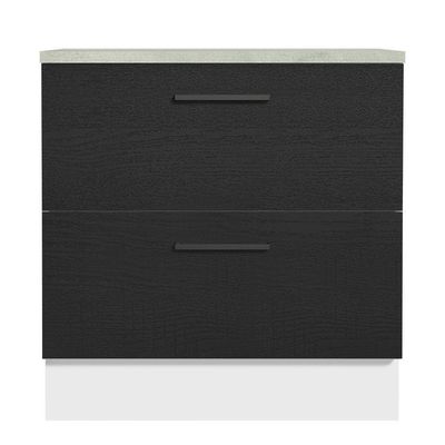 Balcão 80Cm 2GVT Branco/Preto Agata Madesa Branco/Preto