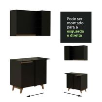 Cozinha Completa Canto Madesa Reims Armário e Balcão Preto