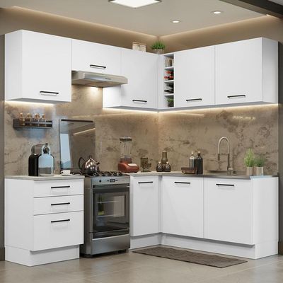 Cozinha Completa 399002 Com Armário E Balcão Branco Branco