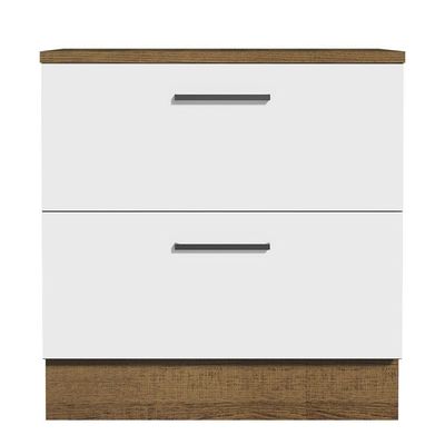 Balcão 80Cm 2GVT Rustic/Branco Agata Madesa Rustic/Branco