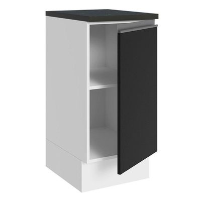 Balcão 100% Mdf 35 Cm 1 Porta Branco Preto Acordes Madesa Branco/preto