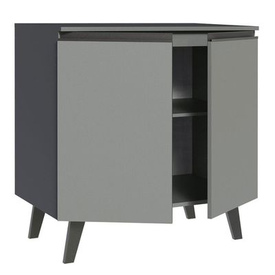 Balcão 80 Cm 2 Portas Com Pés Cinza Nice Madesa Cinza