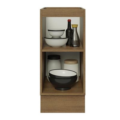 Balcão 35 Cm 1 Porta (sem Tampo) Rustic/Branco Veludo