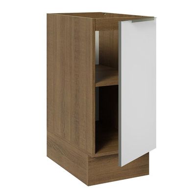 Balcão 35 Cm 1 Porta (sem Tampo) Rustic/Branco Veludo
