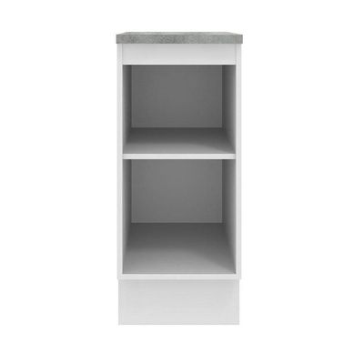 Balcão Madesa Agata 35 Cm 1 Porta - Branco Rustic/branco