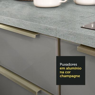 Cozinha Completa Com Armário e Balcão - Branco/cinza
