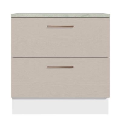 Balcão 80 Cm 2 Gavetas Agata Madesa Branco/crema