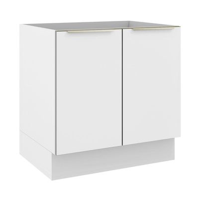 Balcão 80 Cm 2 Portas (sem Tampo) Branco/Branco Veludo