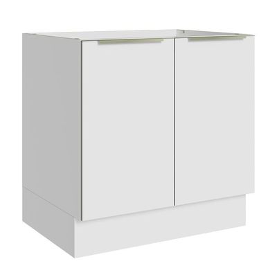 Balcão 80 Cm 2 Portas (sem Tampo) Branco/Branco Veludo