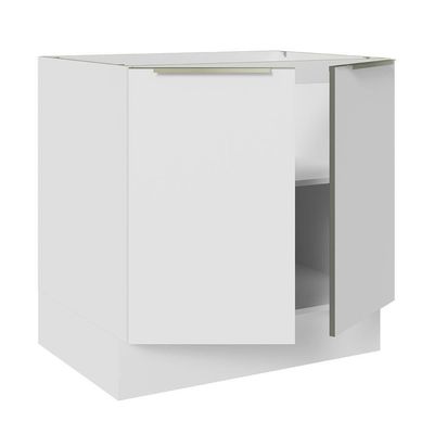Balcão 80 Cm 2 Portas (sem Tampo) Branco/Branco Veludo