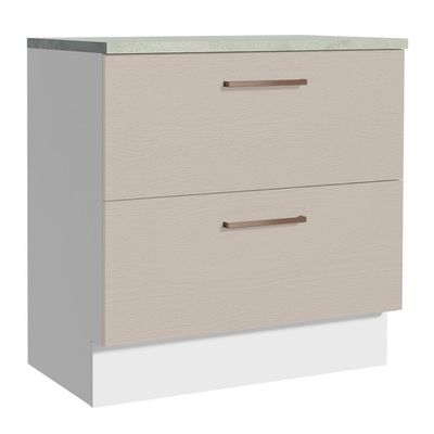 Balcão 80 Cm 2 Gavetas Agata Madesa Branco/crema
