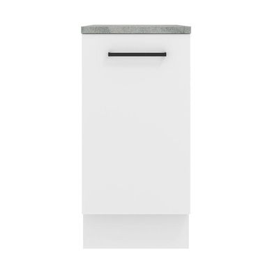 Balcão Madesa Agata 40 Cm 1 Porta - Branco Rustic/branco