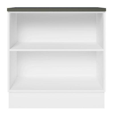 Balcão 100% Mdf 80 Cm 2 Portas Branco/preto
