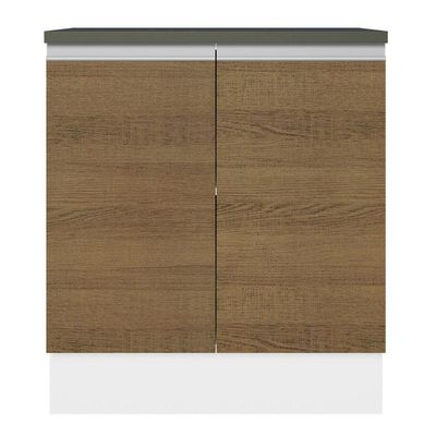 Balcão 100% Mdf 70 Cm 2 Portas Branco/rustic Acordes Madesa Branco/rustic