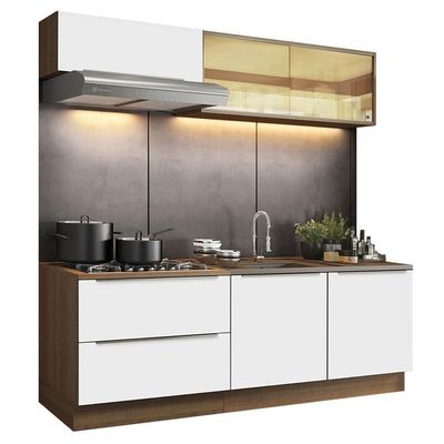 Cozinha Completa Lux Com Armário E Balcão 5 Portas 2 Gavetas