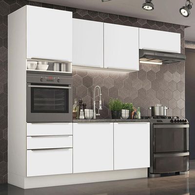 Cozinha Completa Lux Com Armário E Balcão 6 Portas 3 Gavetas