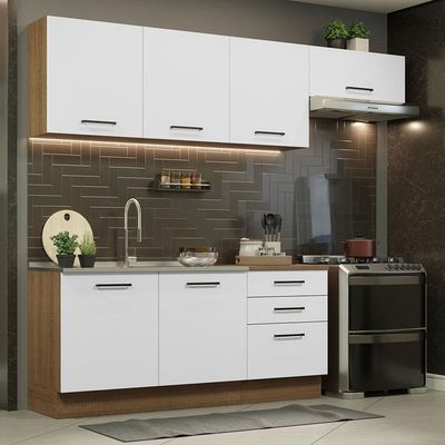 Cozinha Completa 260002 Com Armário E Balcão Rustic/branco