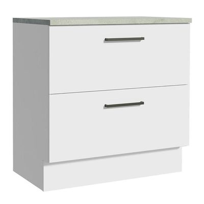 Balcão 80 Cm 2 Gavetas Branco Agata Madesa Branco