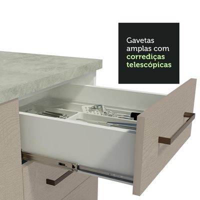 Armário De Cozinha Completa 270cm Branco/crema Agata Madesa 05 Branco/crema