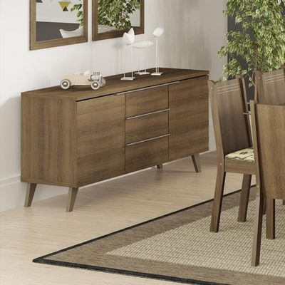 Buffet Aparador Rustic 3 Gavetas 2 Portas Pés Madesa