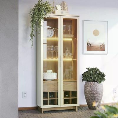 Buffet Vitoria E Cristaleira Off White Freijo Clb Off White