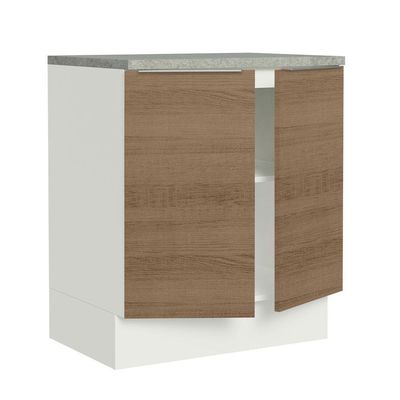 Balcão de Cozinha Stella 70cm 2 Portas Branco Rustic