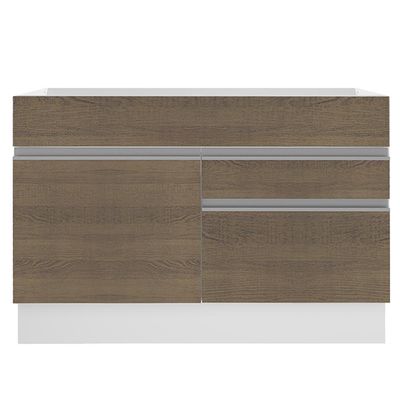 Balcão de Pia Glamy 1 Porta 2 Gavetas Branco e Rustic Madesa