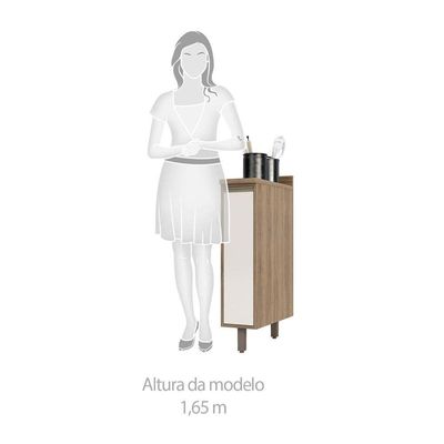 Balcão e Tampo 20 Cm De Abrir 1 Prateleira Mel Vanill e O