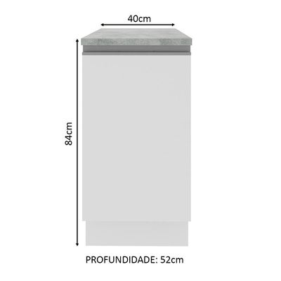 Balcão Glamy 40cm 1 Porta Branco Madesa