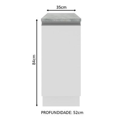Balcão Glamy 35cm 1 Porta Branco Madesa