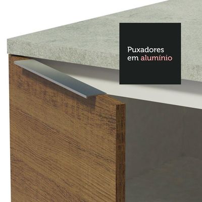 Balcão Gabinete De Pia 120cm 1 Portas 2 Gavetas Com Tampo Branco/rustic Stella Madesa