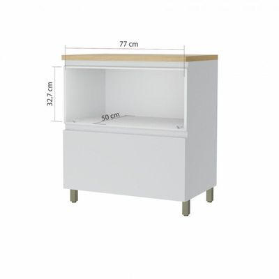 Balcao 1 Porta Basculante 1 gvt  80cm 100 Mdf Branca Nature