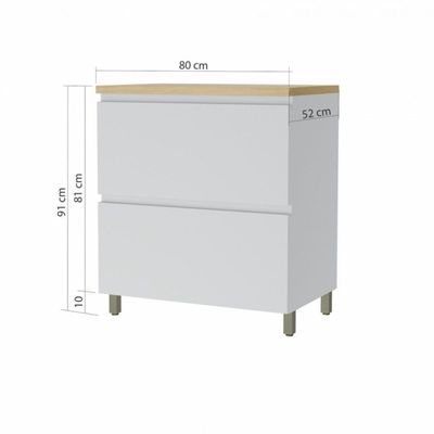Balcao 1 Porta Basculante 1 gvt  80cm 100 Mdf Branca Nature