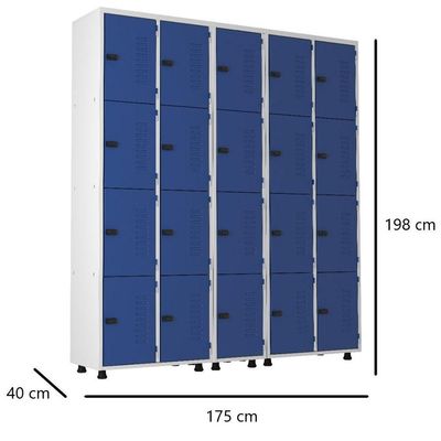 Armário Roupeiro Aço 20 Portas Guarda Volume Trinco