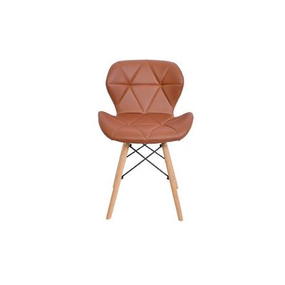 Cadeira Charles Eames Eiffel Slim Wood Estofada Marrom
