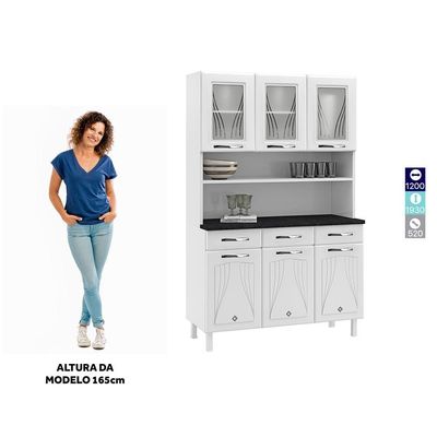 Armário De Cozinha De Aço Kit Triplo Telasul Star New Branco