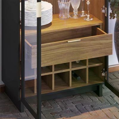 Buffet Vitoria E Cristaleira Preto Noce Milano Clb Preto Noc