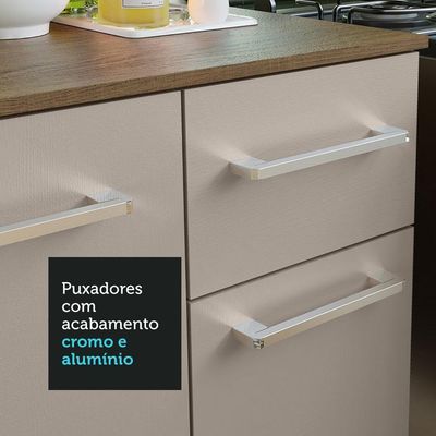 Armário De Cozinha Compacta 180cm Rustic/crema Easy Madesa Rustic/crema