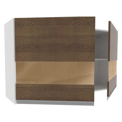 Armário Aéreo Glamy 2 Portas com Vidro 120cm Rustic Madesa