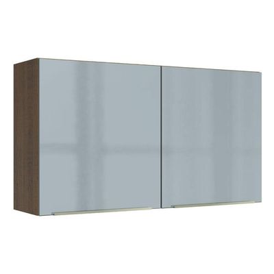 Armário Aéreo Madesa Lux 120 Cm 2 Portas Rustic/cinza