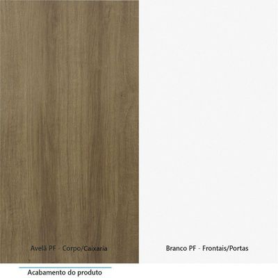Armário Aéreo Maleiro Modulado 165cm 2 Portas Basculantes Paris Avelã Pf Com Branco Pf
