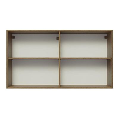 Armário Aéreo Glamy 120cm 2 Portas Vidro Rustic/Crema Madesa