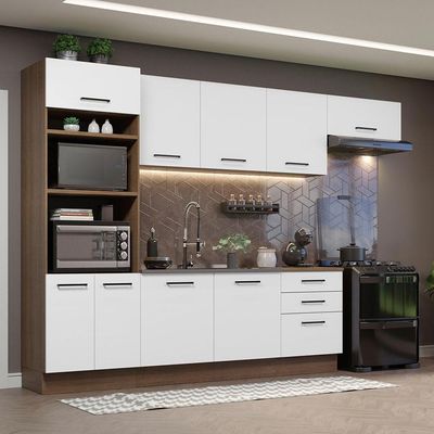Cozinha Completa 330001 Com Armário E Balcão Rustic/branco