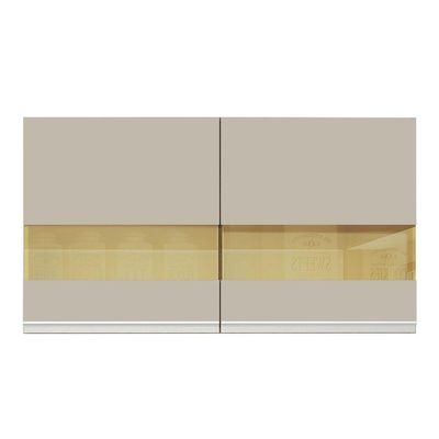 Armário Aéreo Glamy 120cm 2 Portas Vidro Rustic/Crema Madesa